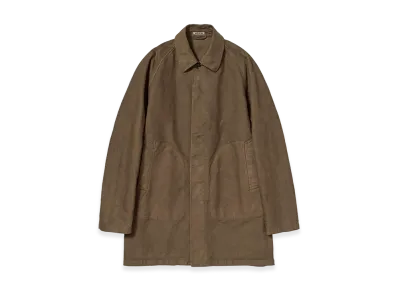 AURALEE Garment-Dyed Organic Cotton Heavy Twill Short Coat "Dark Brown"