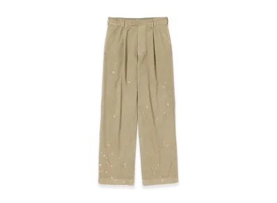 AURALEE Garment-Dyed Finx Light Chino One-Tuck Wide Pants "Beige"
