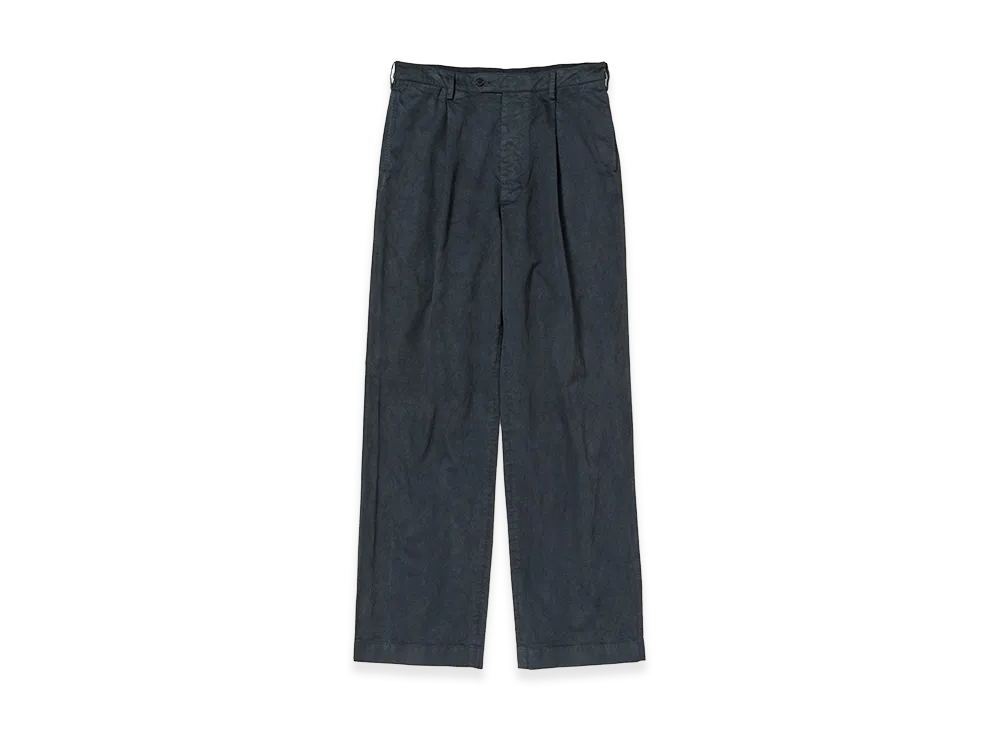 AURALEE Garment-Dyed Finx Light Chino One-Tuck Wide Pants "Black"
