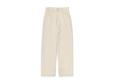 AURALEE Silk Nep Denim 5P Wide Pants "Ivory White"