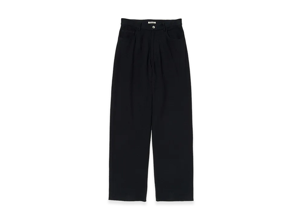AURALEE Silk Nep Denim 5P Wide Pants "Black"