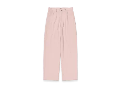 AURALEE Silk Nep Denim 5P Wide Pants "Dusty Pink"