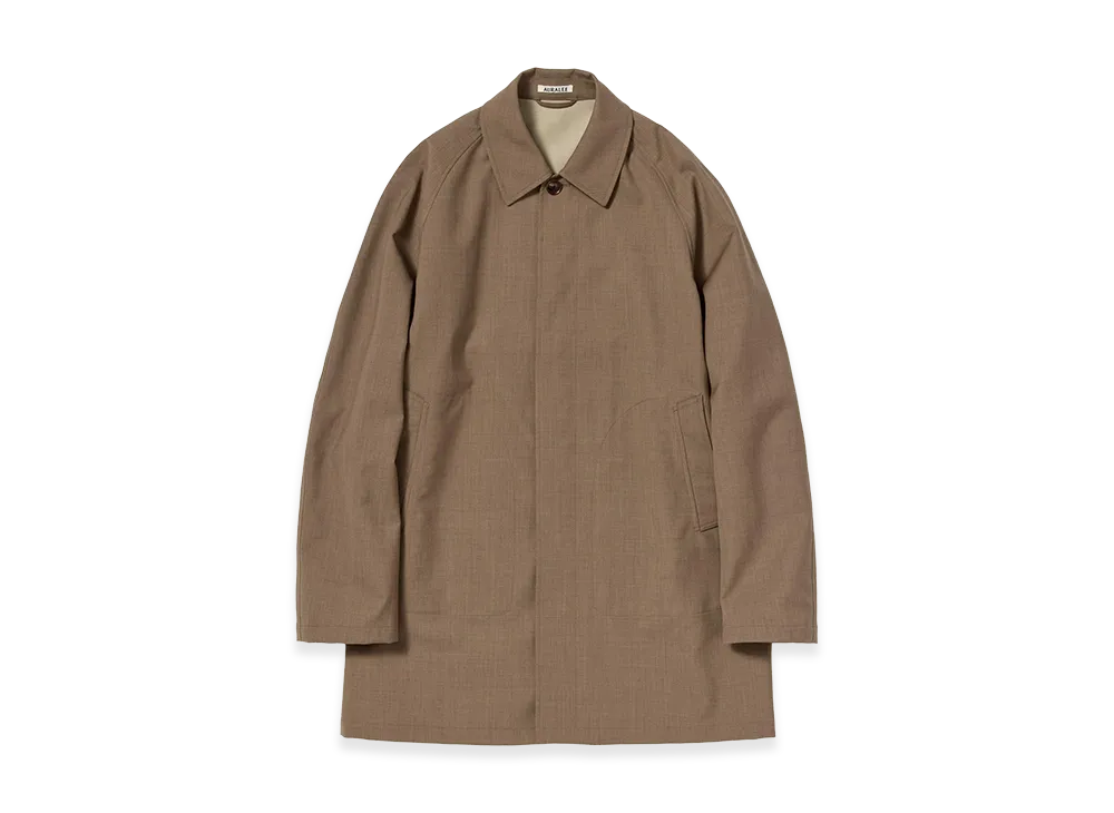 AURALEE Bonded Tropical Wool Short Coat "Top Brown"