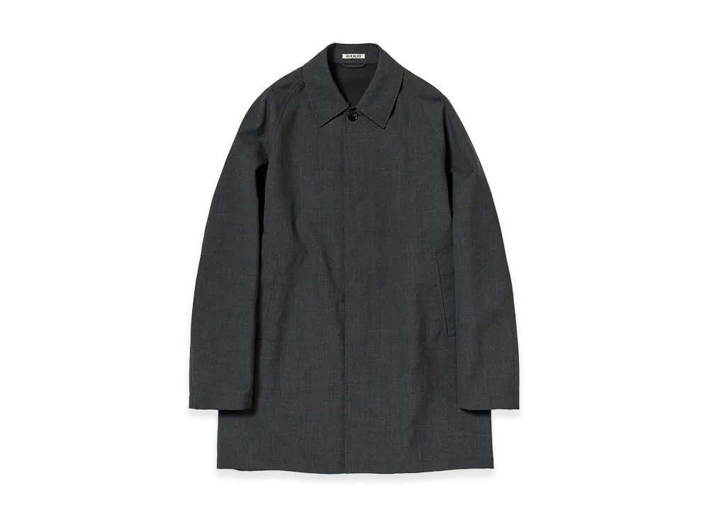AURALEE Bonded Tropical Wool Short Coat "Top Charcoal"