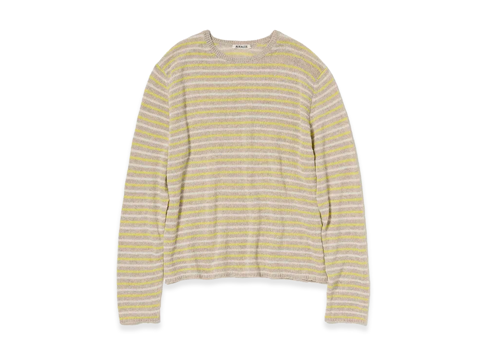 AURALEE Summer Cashmere Knit P/O "Beige/Yellow"