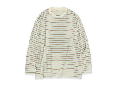 AURALEE Gradient Stripe Jersey L/S Tee "Fade Mint Stripe"
