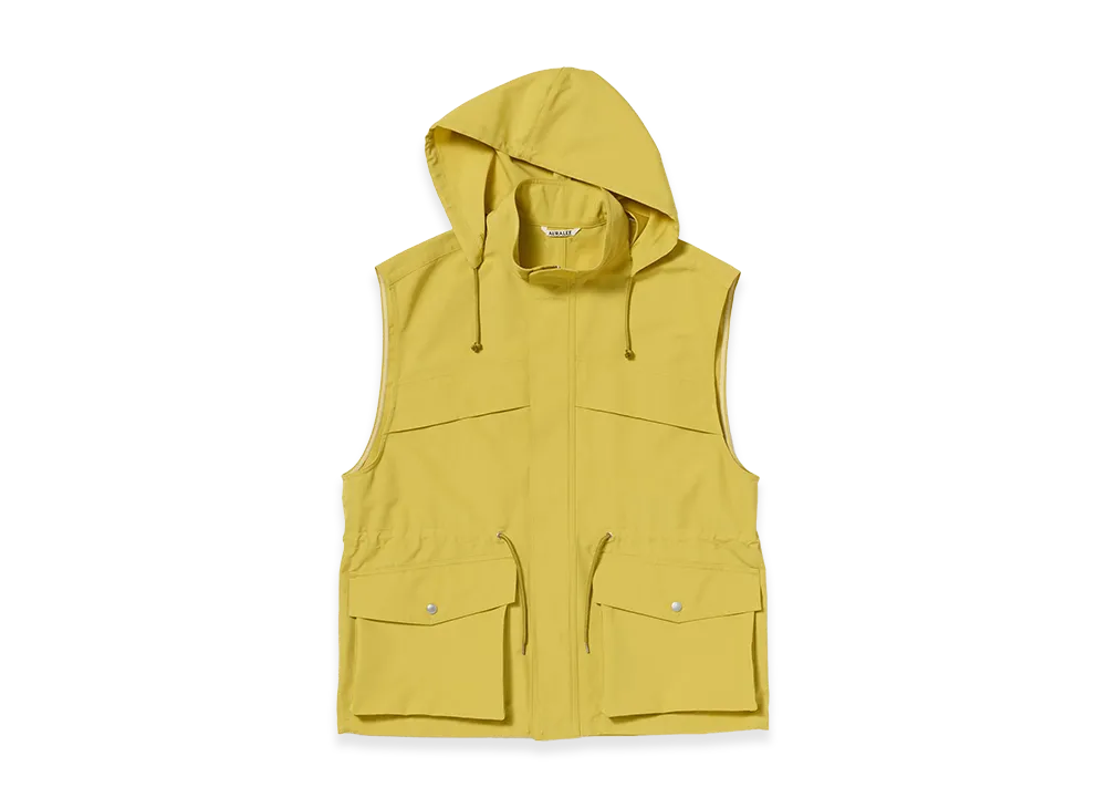 AURALEE Wool Max Canvas Over Vest "Mustard Yellow"