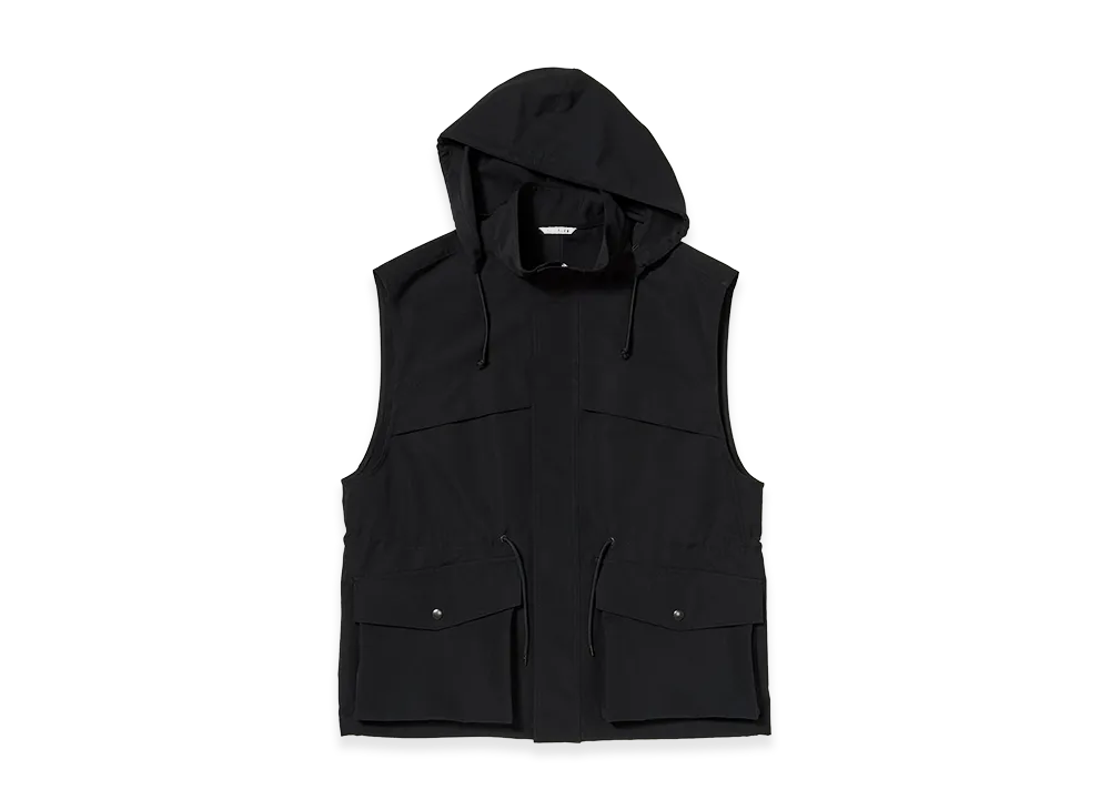 AURALEE Wool Max Canvas Over Vest "Black"