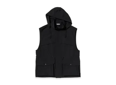 AURALEE Wool Max Canvas Over Vest "Black"