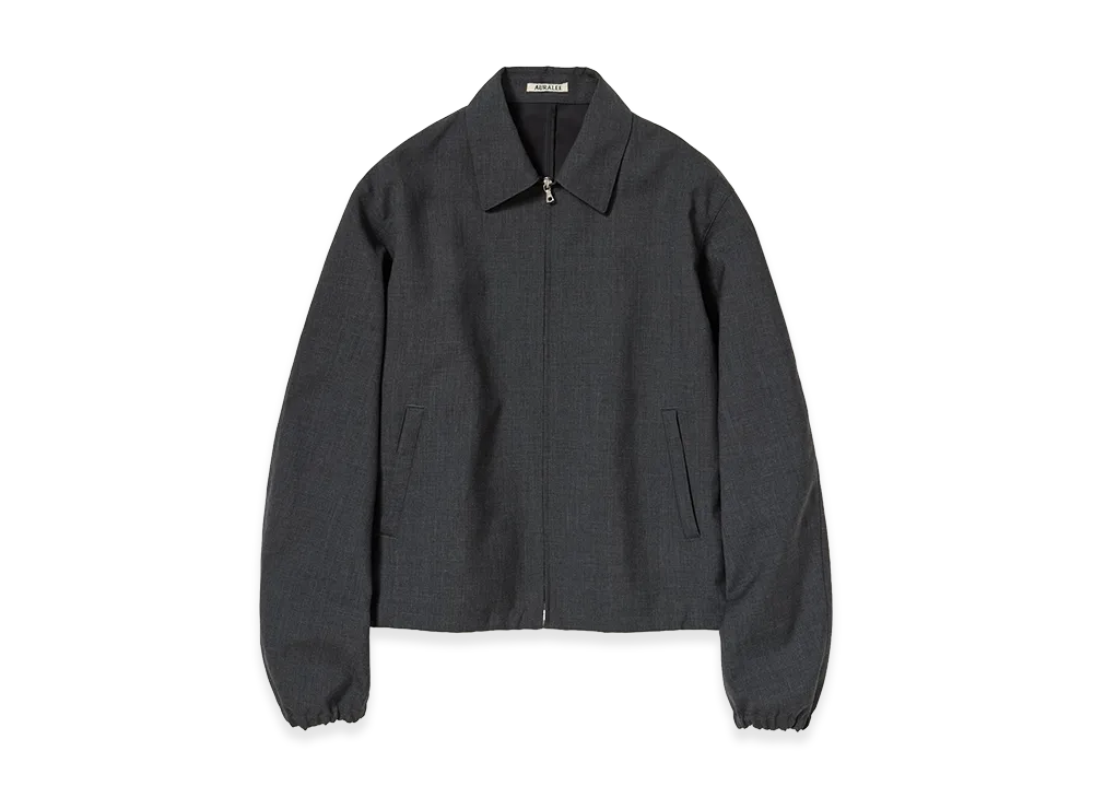 AURALEE Bonded Tropical Wool Zip Blouson "Top Charcoal"