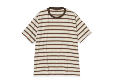 AURALEE Gradient Stripe Jersey Tee "Fade Brown Stripe"