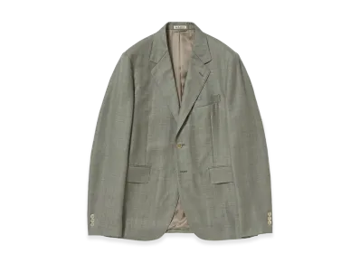 AURALEE Bluefaced Wool Jacket "Khaki Gray Stripe"