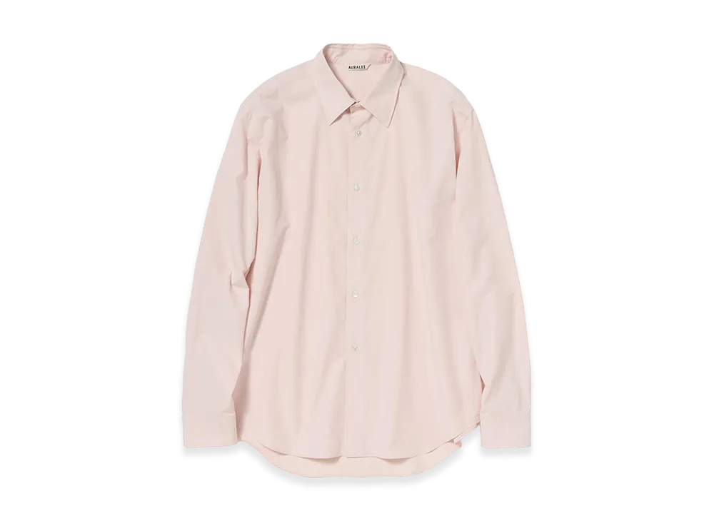 AURALEE Washed Finx Weather Chambray Shirt "Pink Beige"