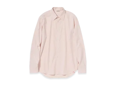 AURALEE Washed Finx Weather Chambray Shirt "Pink Beige"