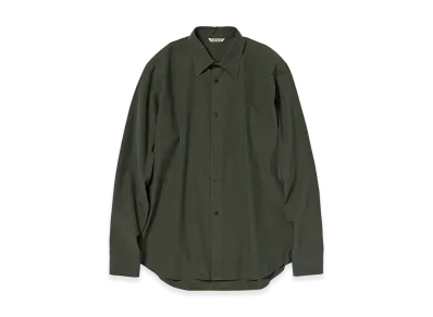 AURALEE Washed Finx Weather Chambray Shirt "Dark Olive"