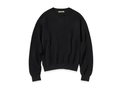 AURALEE Flat Yarn Rib Knit P/O "Black"