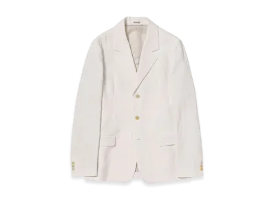 AURALEE High-Twist Wool Linen Twill Jacket "Off White"