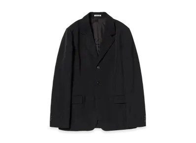 AURALEE High-Twist Wool Linen Twill Jacket "Black"