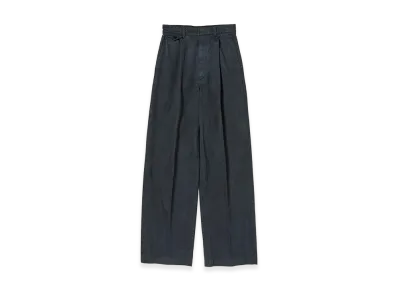 AURALEE Garment-Dyed Finx Light Chino One-Tuck Wide Pants "Black"