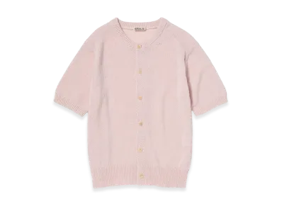 AURALEE Summer Cashmere Knit Half Sleeved Cardigan "Light Pink"