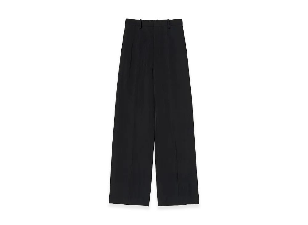 AURALEE High-Twist Wool Linen Twill Slacks "Black"