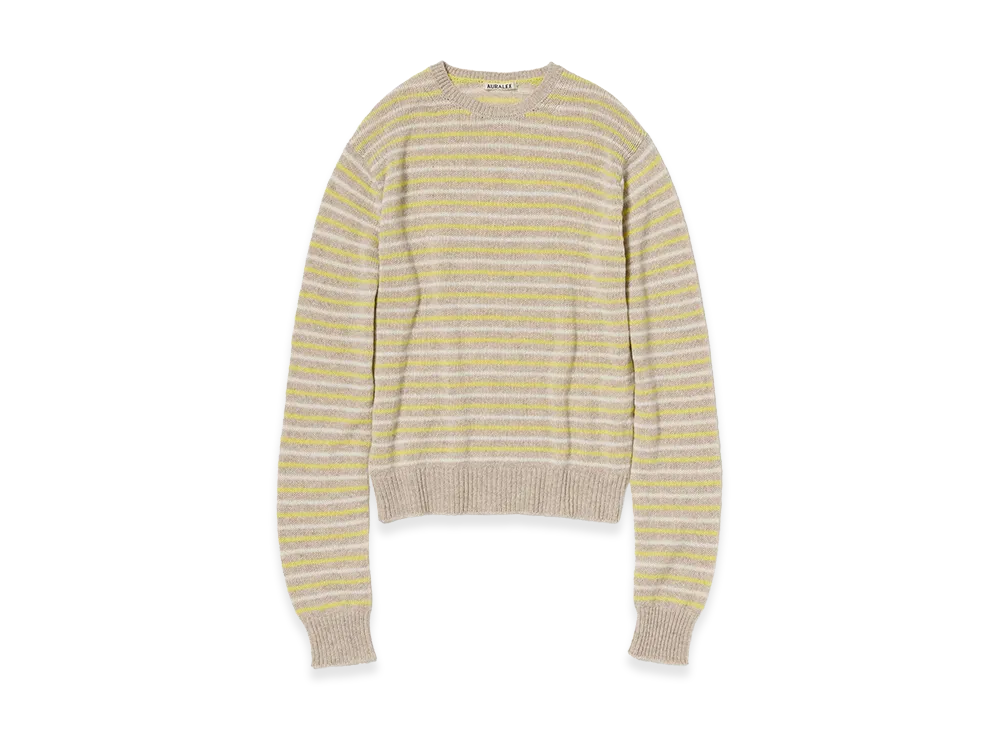 AURALEE Summer Cashmere Knit P/O "Beige/Yellow"
