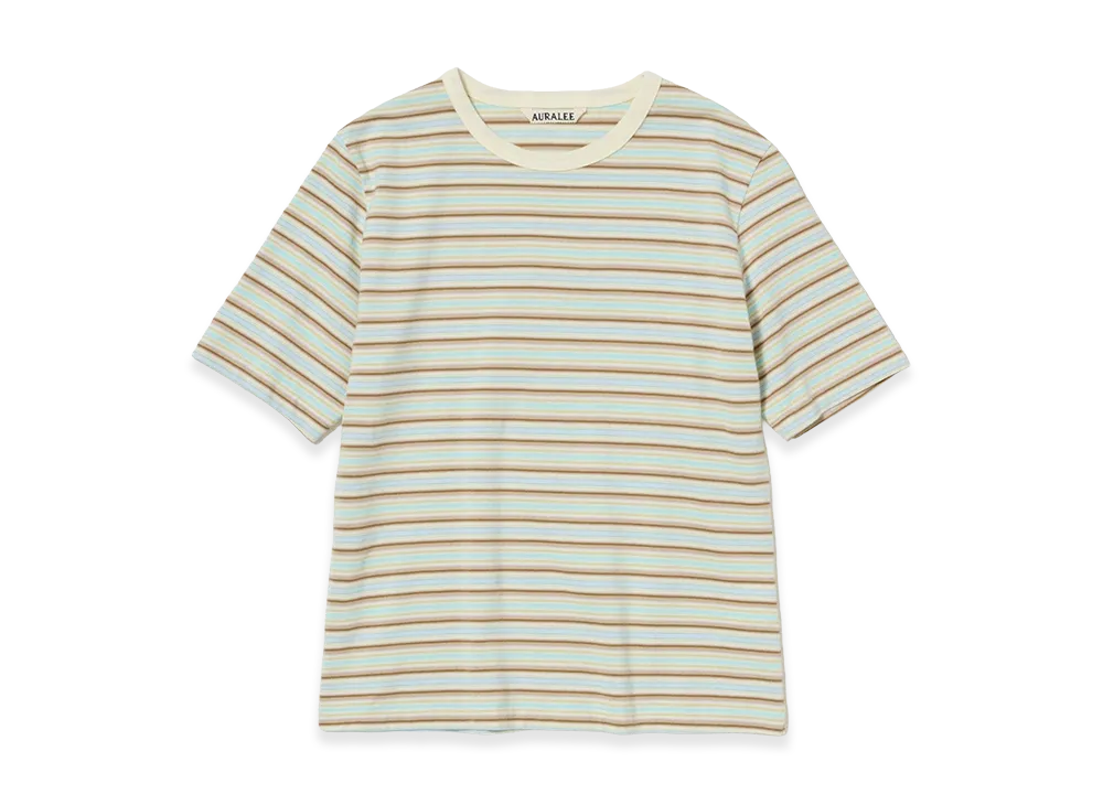 AURALEE Gradient Stripe Jersey Tee "Fade Mint Stripe"
