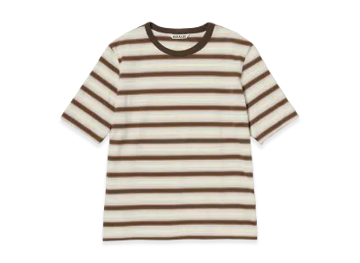 AURALEE Gradient Stripe Jersey Tee "Fade Brown Stripe"