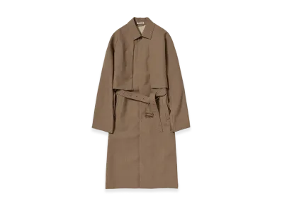 AURALEE Bonded Tropical Wool Layered Soutien Collar Coat "Top Brown"