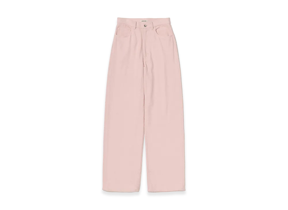 AURALEE Silk Nep Denim 5P Wide Pants "Dusty Pink"