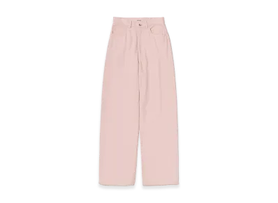 AURALEE Silk Nep Denim 5P Wide Pants "Dusty Pink"