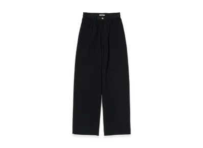 AURALEE Silk Nep Denim 5P Wide Pants "Black"