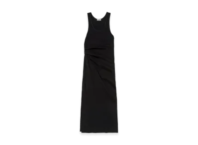 AURALEE High Gauge Tuck Rib Knit Dress "Black"