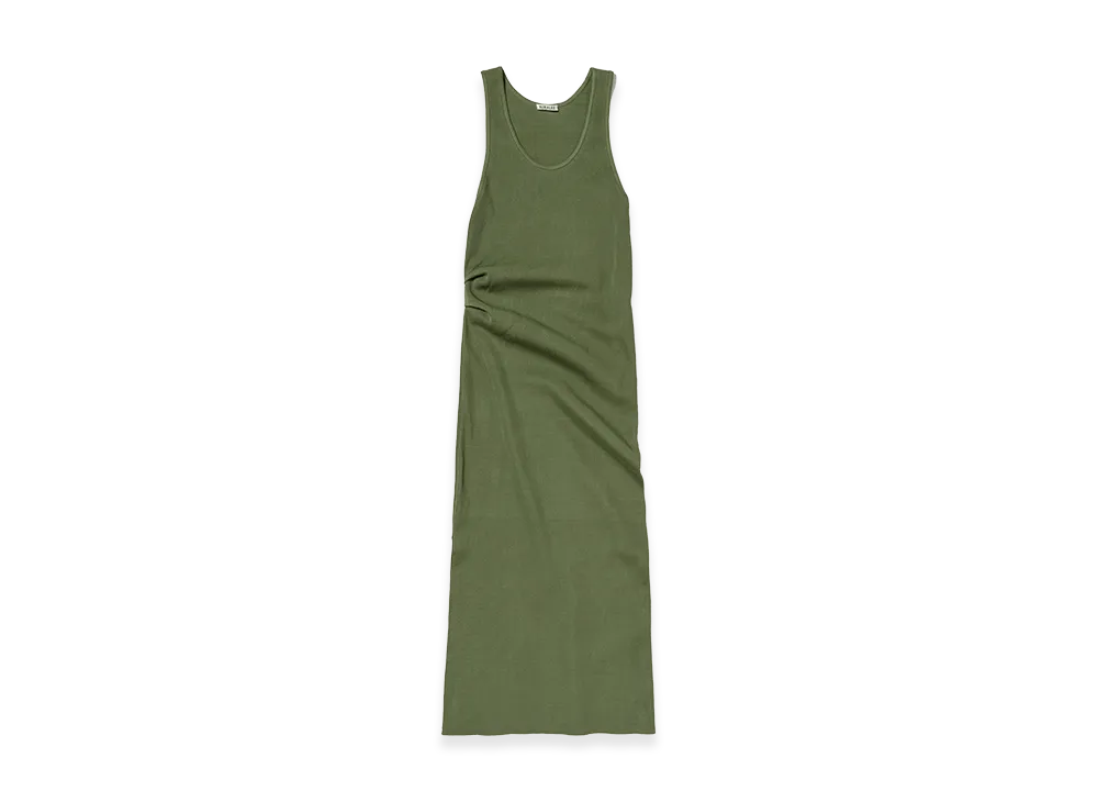 AURALEE High Gauge Tuck Rib Knit Dress "Olive"