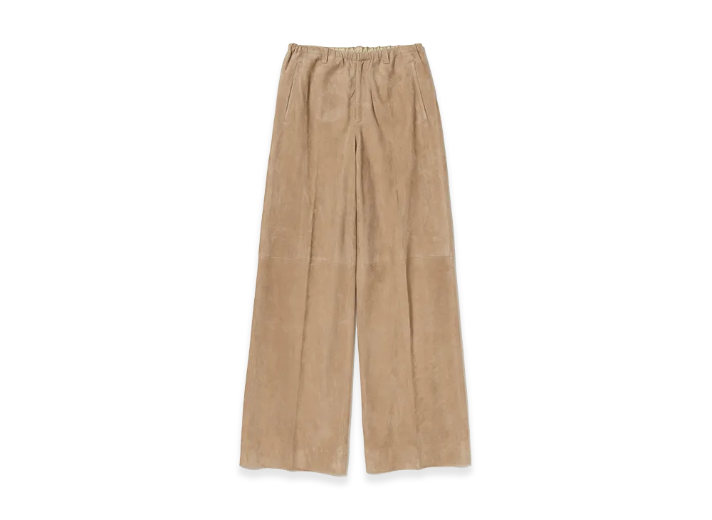 AURALEE Silky Grain Suede Drawstring Pants "Taupe"