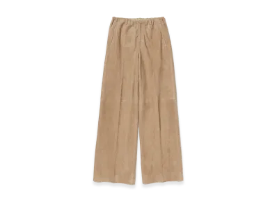 AURALEE Silky Grain Suede Drawstring Pants "Taupe"