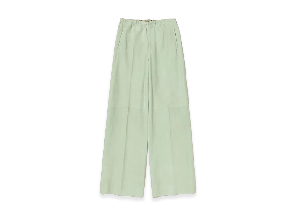 AURALEE Silky Grain Suede Drawstring Pants "Dusty Mint"