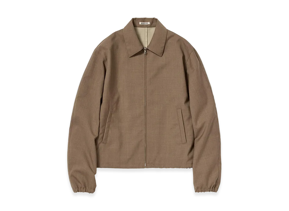 AURALEE Bonded Tropical Wool Zip Blouson "Top Brown"