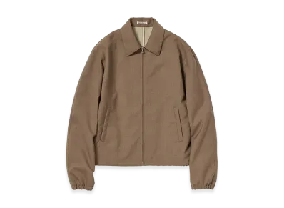 AURALEE Bonded Tropical Wool Zip Blouson "Top Brown"