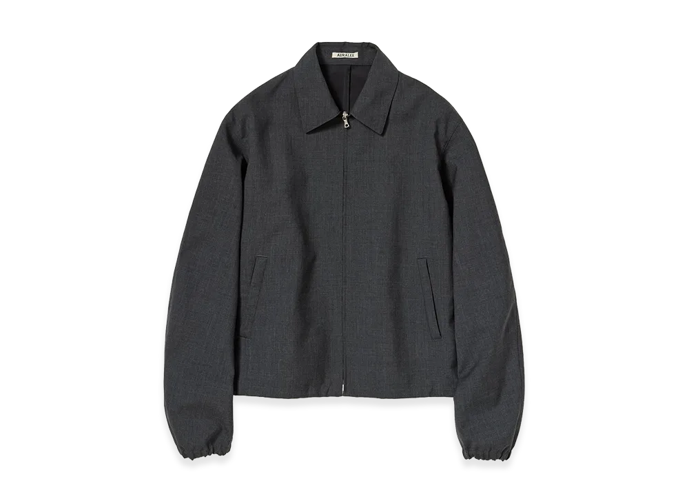 AURALEE Bonded Tropical Wool Zip Blouson "Top Charcoal"