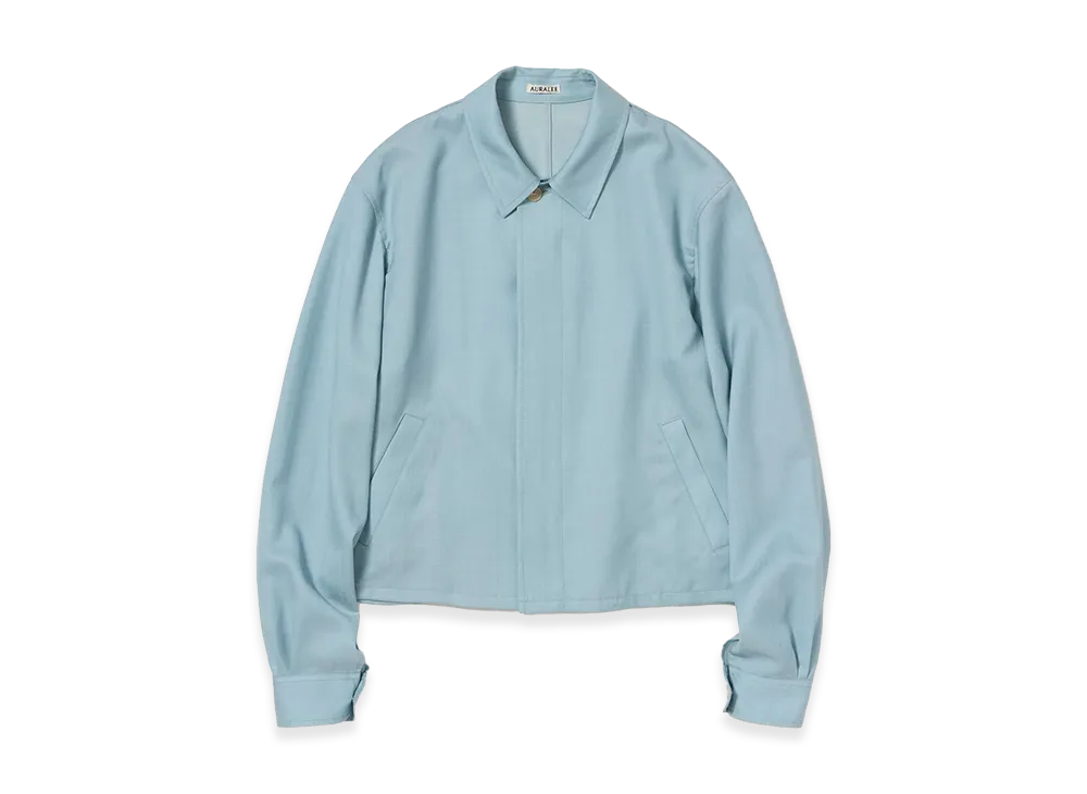 AURALEE Wool Herringbone Blouson "Dusty Blue"