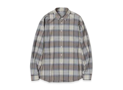 AURALEE Super Light Wool Check Shirt "Blue Gray Check"