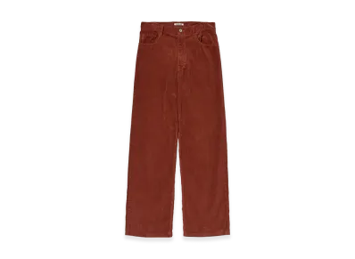 AURALEE Garment-Dyed Finx Corduroy 5P Wide Pants "Red Brown"