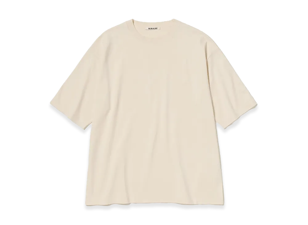AURALEE High Gauge Tussah Silk Knit Tee "Ivory"