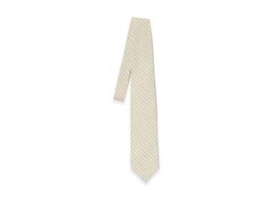 AURALEE Super Fine Wool Stripe Tie "Ivory White Stripe"