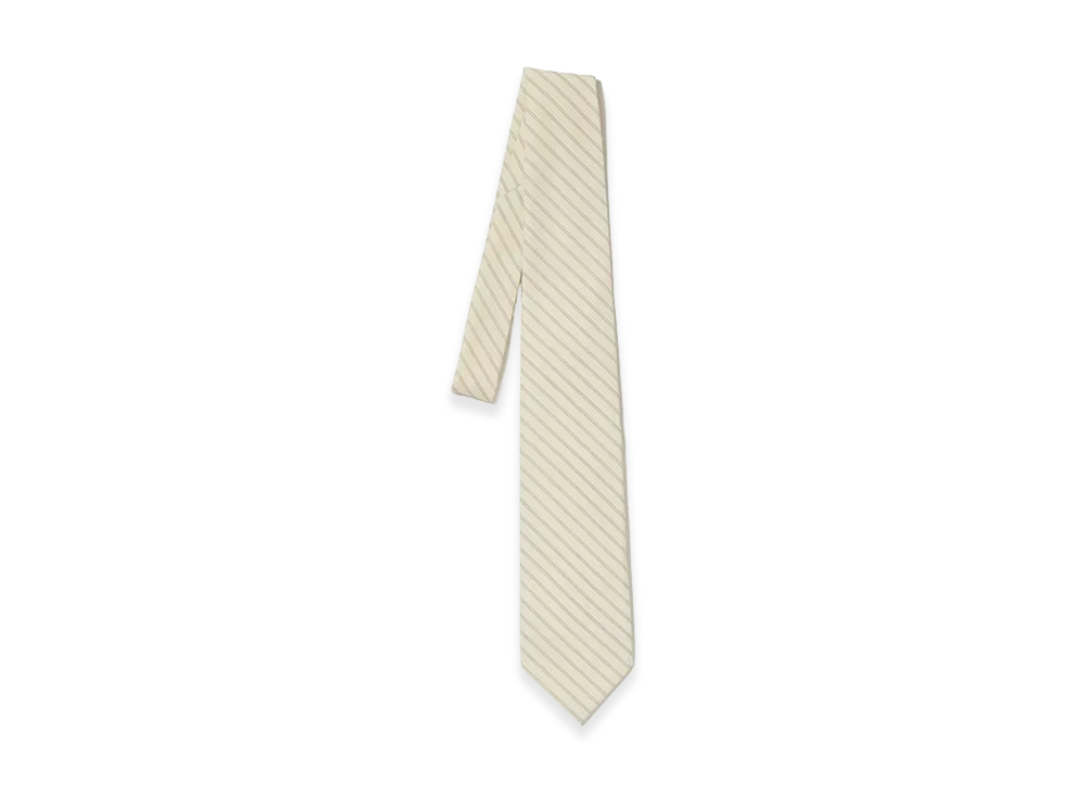 AURALEE Super Fine Wool Stripe Tie "Sax Blue Stripe"