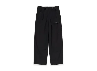 AURALEE Wool Herringbone Cargo Pants "Black"