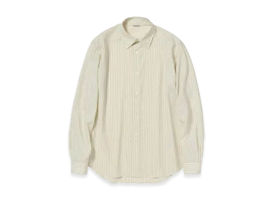 AURALEE Super Fine Wool Stripe Shirt "Ivory White Stripe"