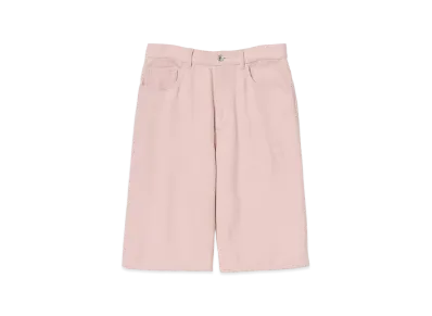 AURALEE Silk Nep Denim 5P Wide Shorts "Dusty Pink"