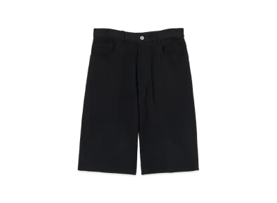 AURALEE Silk Nep Denim 5P Wide Shorts "Black"